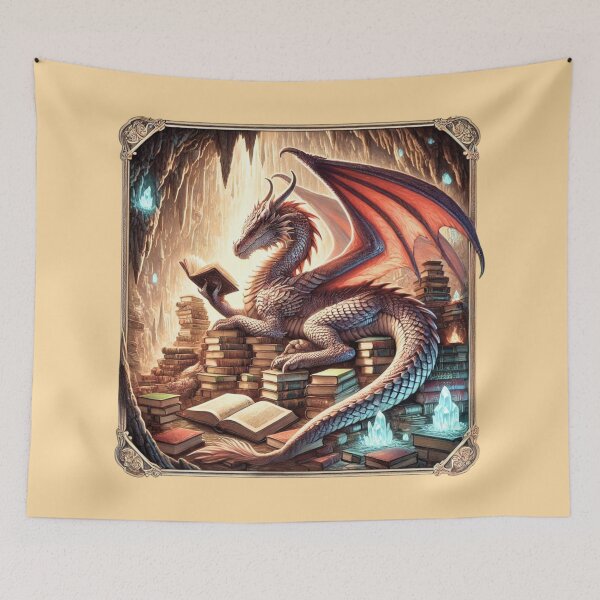 Item preview, Book Dragon: Guardian of Knowledge and Hoarder of Books designed and sold by CraftingTangent.