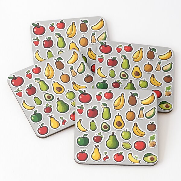 Item preview, Fruit Sticker: Apple, Banana, Avocado Cartoon Vector Icon Illustration designed and sold by hjian8219.