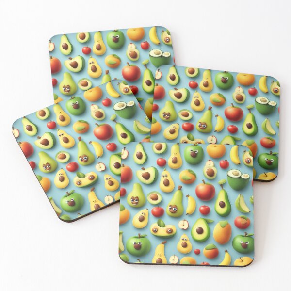 Item preview, Fruit Sticker: Apple, Banana, Avocado Cartoon Vector Icon Illustration designed and sold by hjian8219.