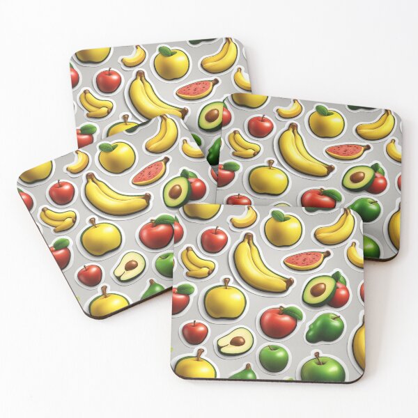 Item preview, Fruit Sticker: Apple, Banana, Avocado Cartoon Vector Icon Illustration designed and sold by hjian8219.