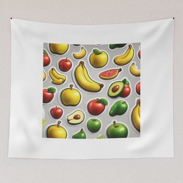 Item preview, Fruit Sticker: Apple, Banana, Avocado Cartoon Vector Icon Illustration designed and sold by hjian8219.