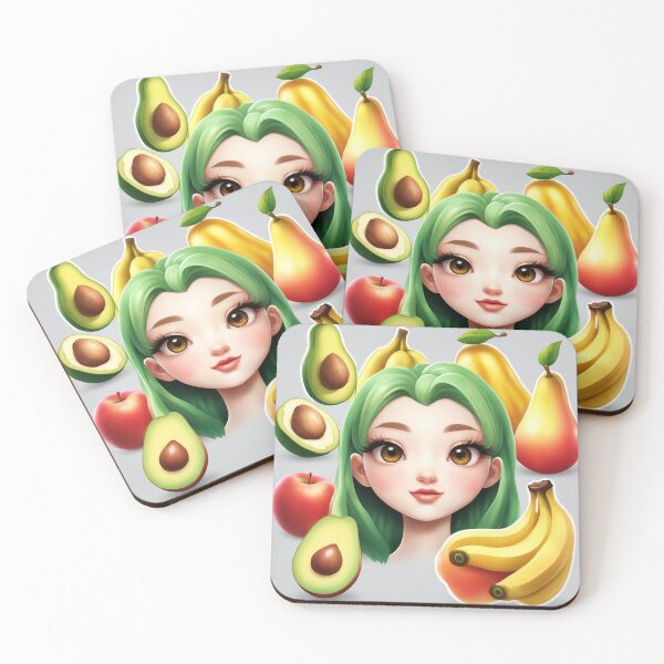 Item preview, Fruit Sticker: Apple, Banana, Avocado Cartoon Vector Icon Illustration designed and sold by hjian8219.