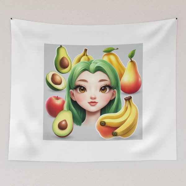 Item preview, Fruit Sticker: Apple, Banana, Avocado Cartoon Vector Icon Illustration designed and sold by hjian8219.