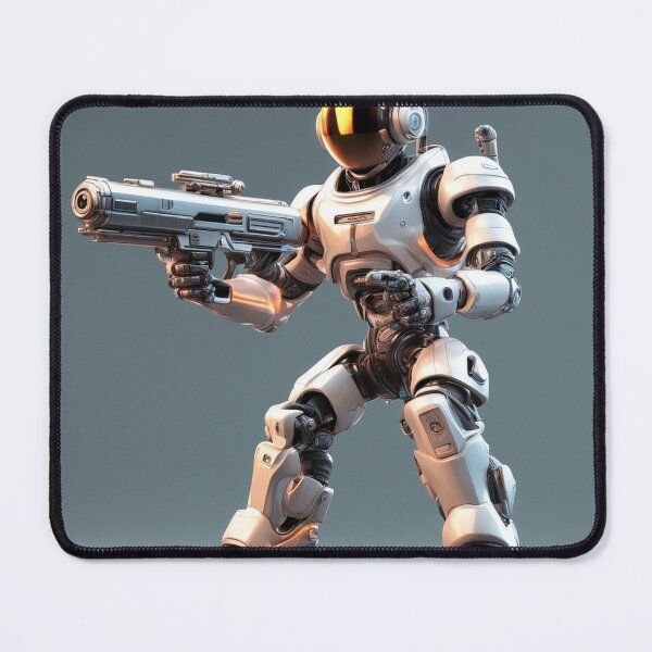 Item preview, Man Robot Astronaut Holding Gun Pistol Cartoon Vector Icon Illustration designed and sold by hjian8219.