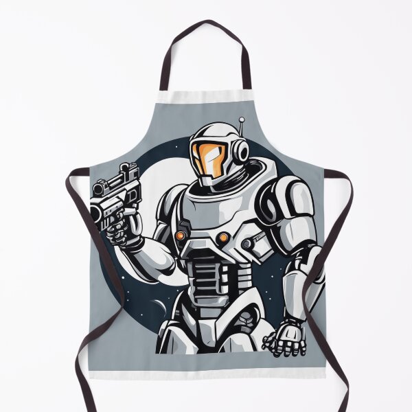 Item preview, Man Robot Astronaut Holding Gun Pistol Cartoon Vector Icon Illustration designed and sold by hjian8219.