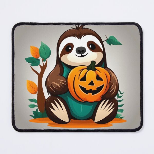 Item preview, Cute Sloth with Pumpkin Halloween Cartoon Vector Icon Illustration designed and sold by hjian8219.