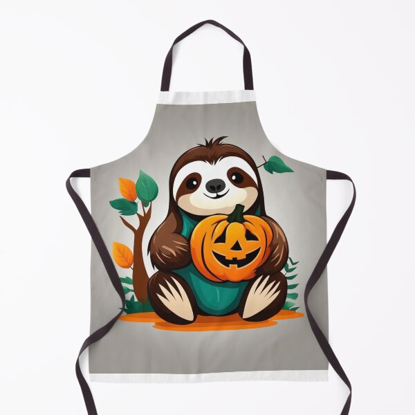 Item preview, Cute Sloth with Pumpkin Halloween Cartoon Vector Icon Illustration designed and sold by hjian8219.