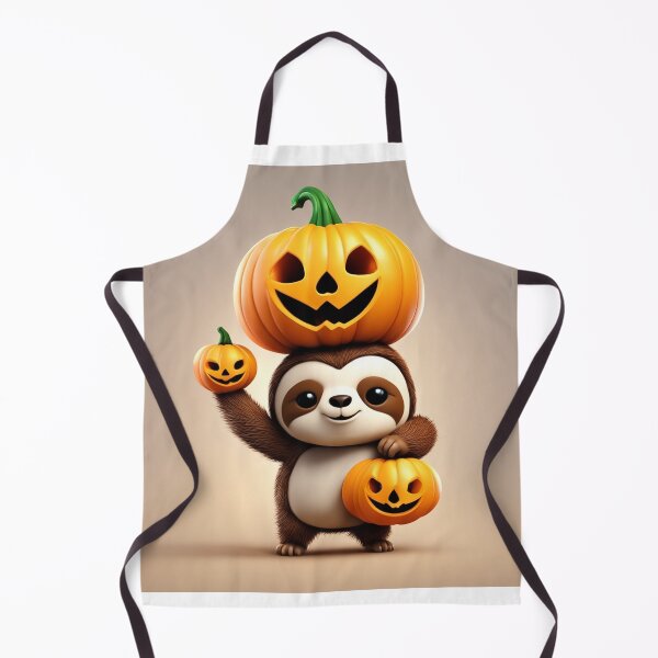 Item preview, Cute Sloth with Pumpkin Halloween Cartoon Vector Icon Illustration designed and sold by hjian8219.