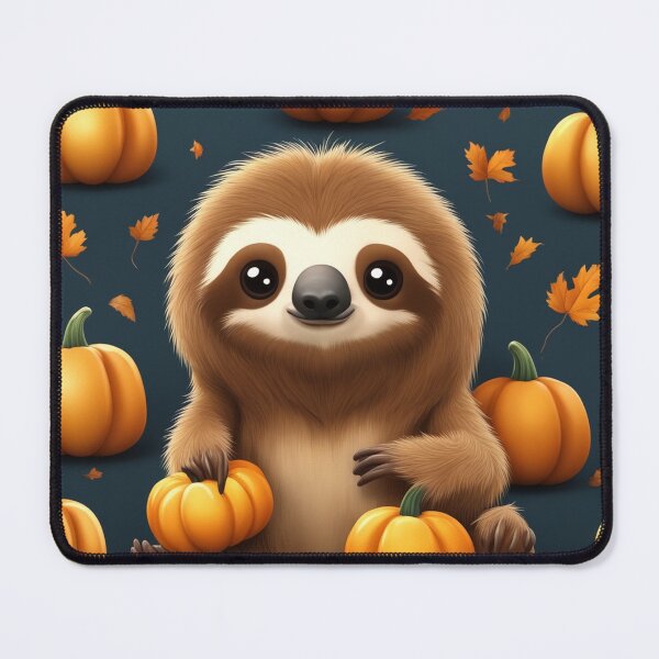 Item preview, Cute Sloth with Pumpkin Halloween Cartoon Vector Icon Illustration designed and sold by hjian8219.