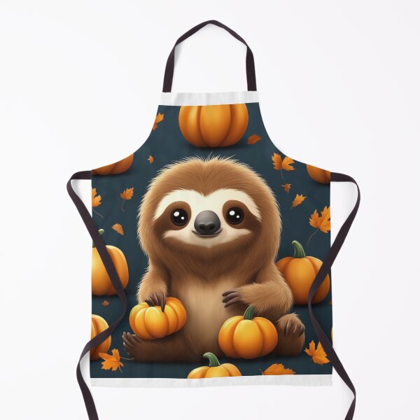 Item preview, Cute Sloth with Pumpkin Halloween Cartoon Vector Icon Illustration designed and sold by hjian8219.