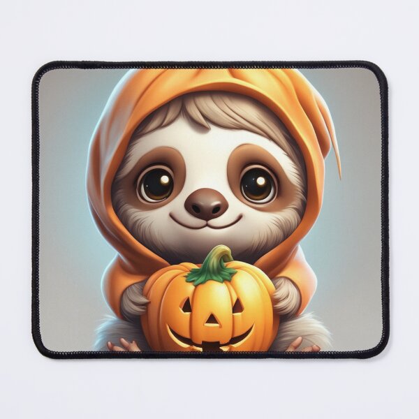 Item preview, Cute Sloth with Pumpkin Halloween Cartoon Vector Icon Illustration designed and sold by hjian8219.