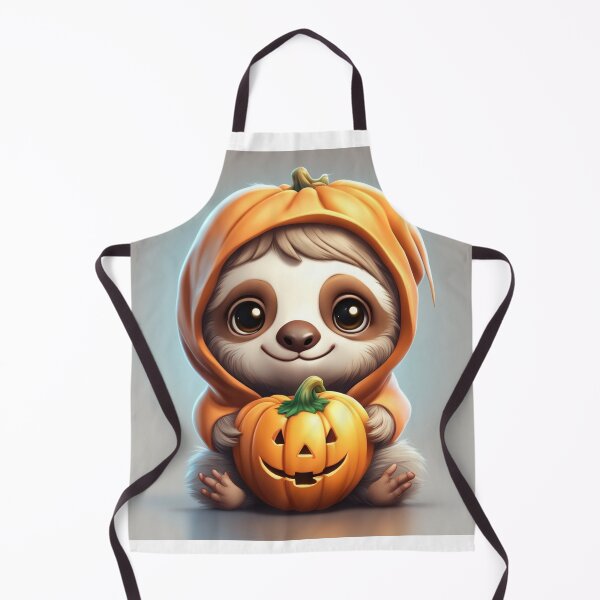 Item preview, Cute Sloth with Pumpkin Halloween Cartoon Vector Icon Illustration designed and sold by hjian8219.
