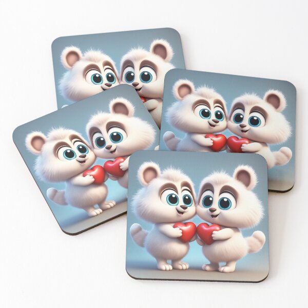 Item preview, Animal Couples with Love Hearts Cartoon Vector Icon Illustration designed and sold by hjian8219.