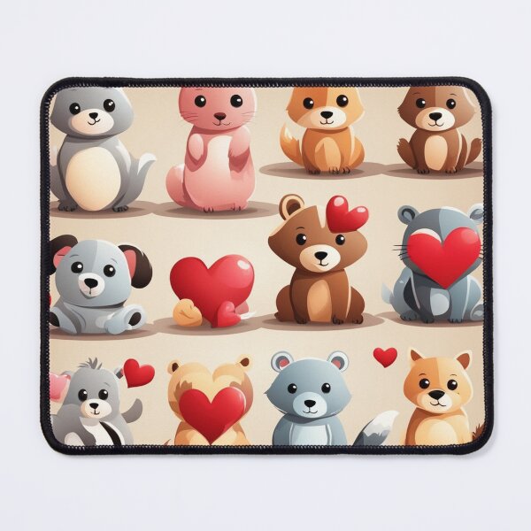 Item preview, Animal Couples with Love Hearts Cartoon Vector Icon Illustration designed and sold by hjian8219.