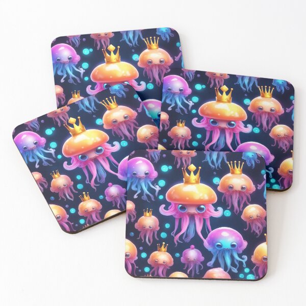 Item preview, Cute Jellyfish King with Crown Cartoon Vector Icon Illustration designed and sold by hjian8219.