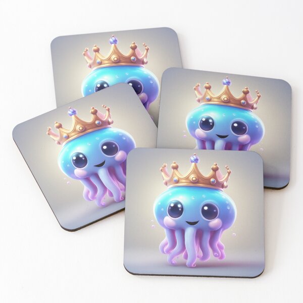 Item preview, Cute Jellyfish King with Crown Cartoon Vector Icon Illustration designed and sold by hjian8219.