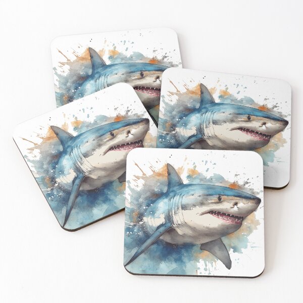Item preview, Color Splash Great White Shark designed and sold by ThoughtTangents.