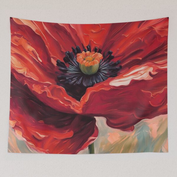 Item preview, Crimson Red Poppy Flower Impasto Floral Painting designed and sold by Glimmersmith.