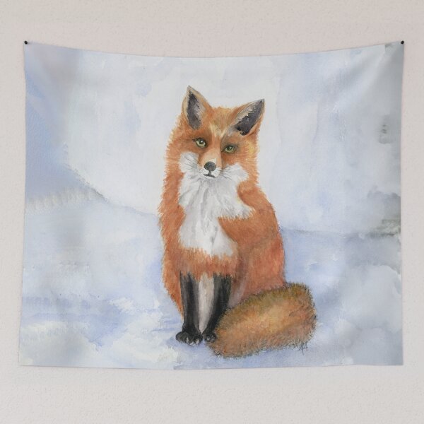 Item preview, Sitting Fox in the Snow designed and sold by ALA Creative Studio.