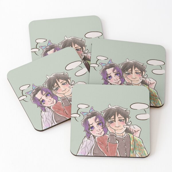 Item preview, Giyuu and Shinobu Pastel Poke Version 1 (sage green) designed and sold by OwlTaart.