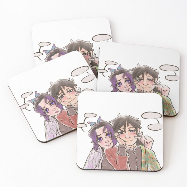 Item preview, Giyuu and Shinobu Pastel Poke Version 1 (white) designed and sold by OwlTaart.