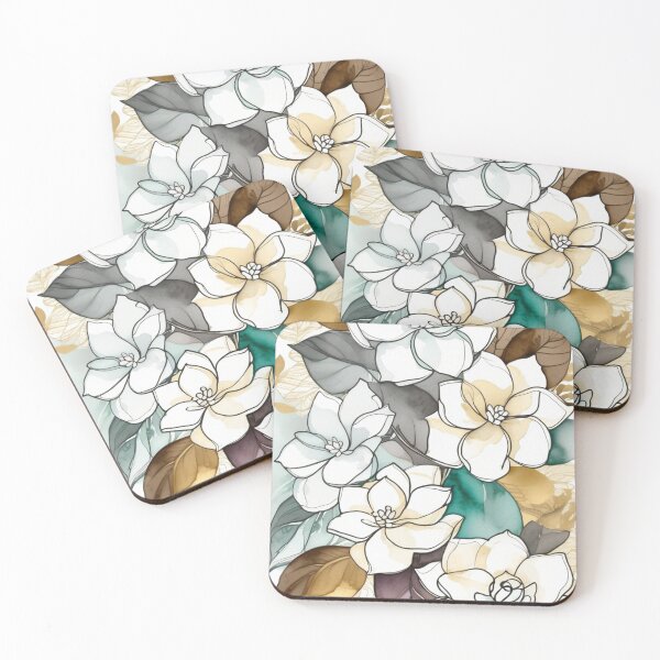 Item preview,  Gilded Botanicals No. 0027 Gardenias designed and sold by FaerieFusion.