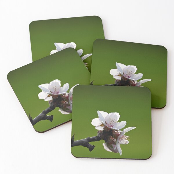 Item preview, White flowers on a green background designed and sold by bagiolita.