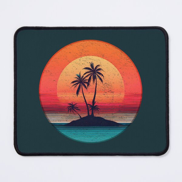 Item preview, Retro sunset over palm island designed and sold by analogsandpixel.