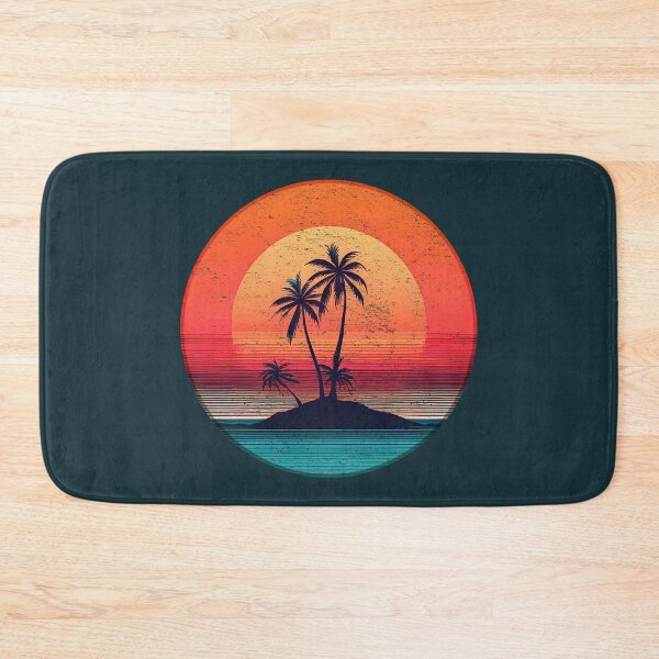 Item preview, Retro sunset over palm island designed and sold by analogsandpixel.