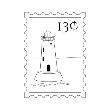 Artwork thumbnail, Lighthouse Stamp by R-Kmaker