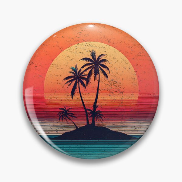 Item preview, Retro sunset over palm island designed and sold by analogsandpixel.