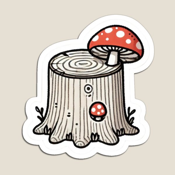 Item preview, Cozy Stump With Mushrooms designed and sold by Bug-and-Dove.