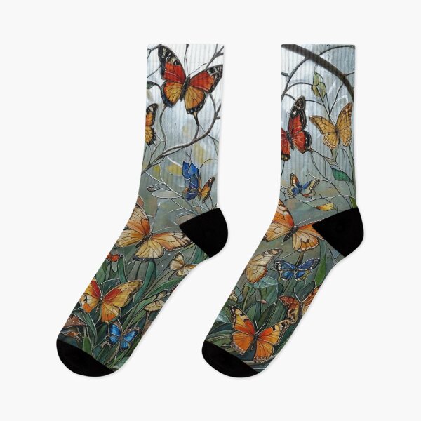 Item preview, Butterflies Stained Glass Window designed and sold by LionAround.