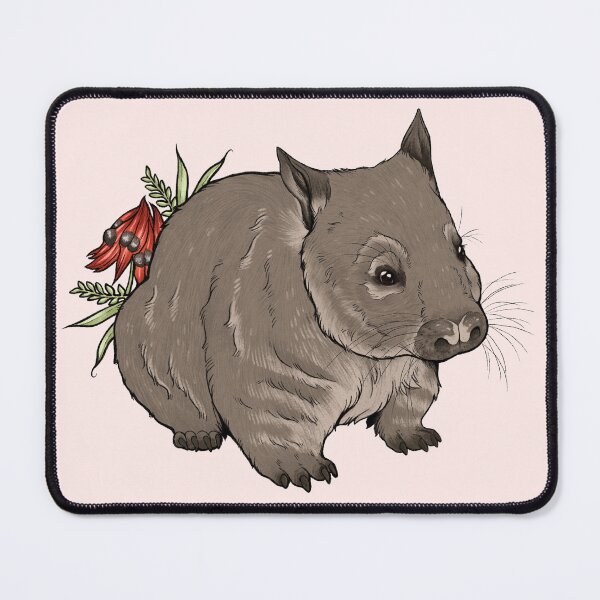 Item preview, Australia Hairy Nose Wombat and Sturt Desert Pea Design designed and sold by Mousewren.