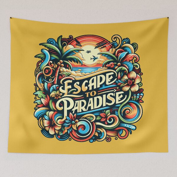 Item preview, Escape to paradise, typography designed and sold by maxmaj.