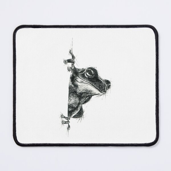 Item preview, Peeking Frog Pen and ink drawing by Adelaide Artist Avril Thomas designed and sold by AvrilThomasart.