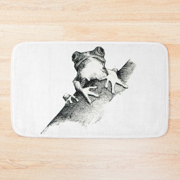 Item preview, Frog on a Log Pen and ink drawing by Adelaide Artist Avril Thomas designed and sold by AvrilThomasart.
