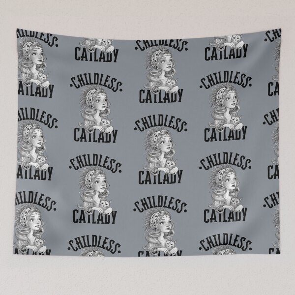 Item preview, Childless Cat Ladies/Childless Catlady / Cat / Homor / Independent woman / Cat lover  designed and sold by Playful Strokes pom@pom.