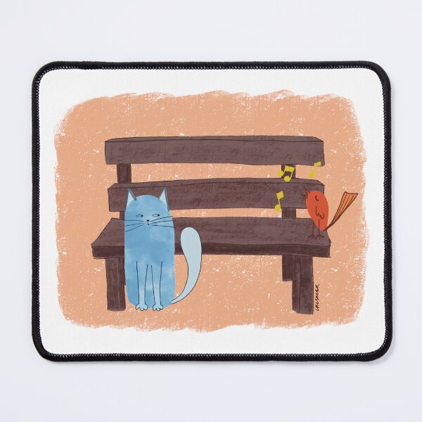 Item preview, Blue Cat and Singing Bird designed and sold by inkyhabit.