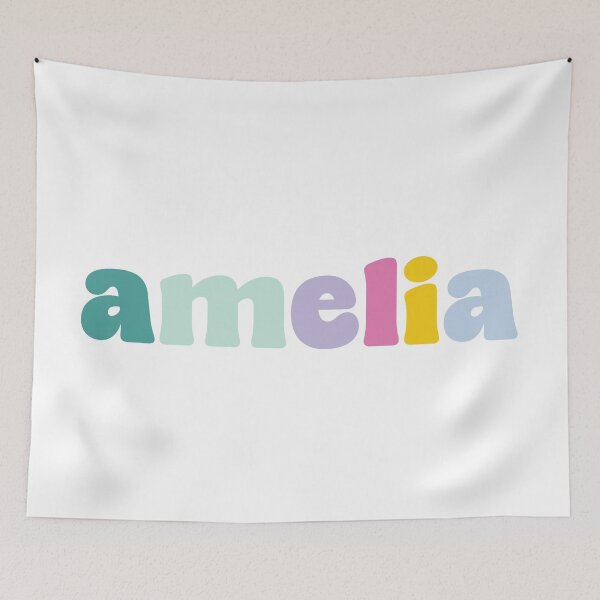 Item preview, Amelia - Custom name on colorful block font designed and sold by To the Lua.
