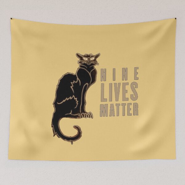 Item preview, Nine Lives Matter Black Cat designed and sold by Flirt-Teez.