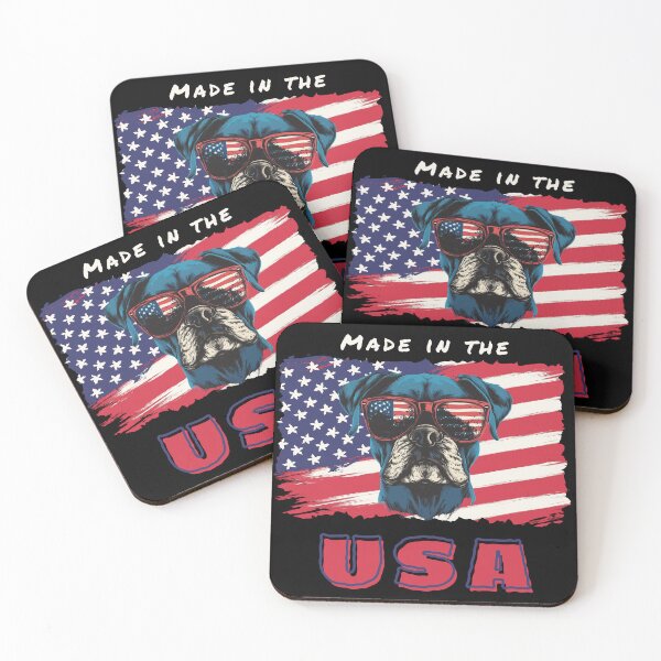 Item preview, Made in the USA Boxer Dog with Flag Sunglasses Design designed and sold by BoxerDogNation.