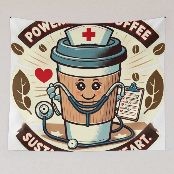 Item preview, Nurses - coffee and Heart designed and sold by ThoughtTangents.