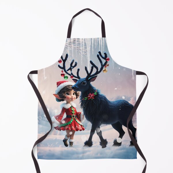 Item preview, Cute Christmas elf and dark reindeer. designed and sold by nicky2342.