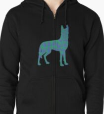 Colored Wolf Zipped Hoodie