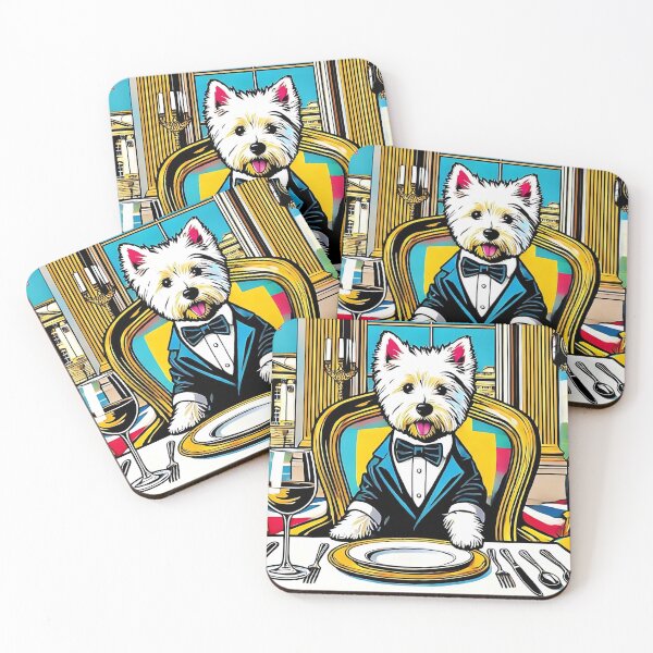 Item preview, Royal Westie Dining at Buckingham Palace designed and sold by ZephyrPix.