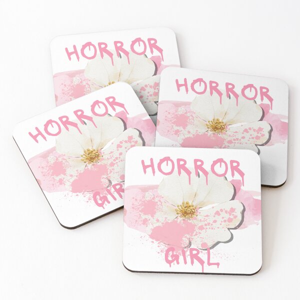 Item preview, horror girl pink splatter white flower art designed and sold by cherrytheory.
