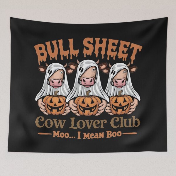 Item preview, Halloween Ghost Cows with Pumpkins designed and sold by RebeccaRe.