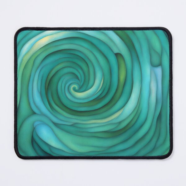Item preview, Emerald and kelly green abstract spiral pattern designed and sold by patterncrow.