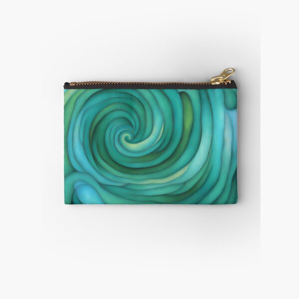Item preview, Emerald and kelly green abstract spiral pattern designed and sold by patterncrow.